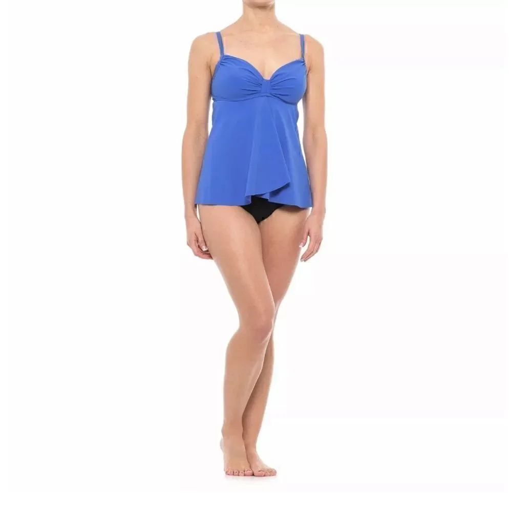 NWT Profile by Gottex 32D MAGENTA tankini swim top with underwire